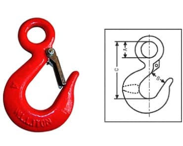 320A/C Eye hoist hook with latch