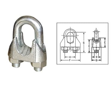 Galv Malleable Wire Rope Clips TypeB